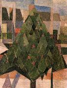 Theo van Doesburg Tree with houses. oil painting artist